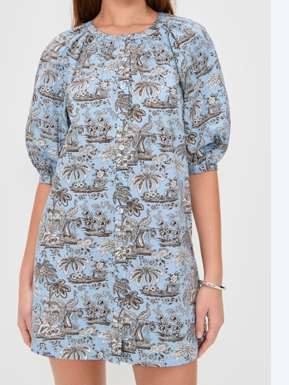STAUD - Vincent Mini Dress - Women - Toile Print Blue - XL
